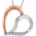 Ladies Plated Natural Diamond Heart Necklace (I3, Ghi) — 14K Rose Gold-Plated Sterling Silver