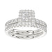 LADIES BRIDAL SET 1.60CT ROUND DIAMOND 14K WHITE GOLD (SI QUALITY) (CENTER STONE 0.75CT PRINCESS DIAMOND)