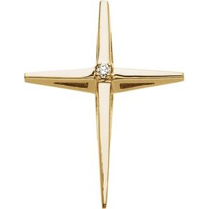 Ladies Natural Diamond Cross Pendant (Si1, G-H) — 14K White Gold