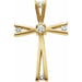 Ladies Natural Diamond Cross Pendant (Si1, G-H) — 14K Yellow Gold