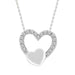 LADIES PENDANT WITH CHAIN 0.06CT ROUND DIAMOND 10K WHITE GOLD