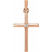 Ladies Natural Diamond Cross Pendant (I1, G-H) — 14K Rose Gold