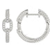 Elegant 10K White Gold Fashion Hoop Earrings Featuring 0.15Ct Round Diamonds With Brilliant Sparkle And Timeless Design.