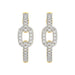 Elegant 10K Yellow Gold Fashion Hoop Earrings Featuring 0.15Ct Round Diamonds With Brilliant Sparkle And Timeless Design.