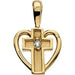 Ladies Natural Diamond Cross Heart Pendant (Si1, G-H) — 14K Yellow Gold