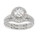LADIES SEMI MOUNT BRIDAL SET 1.00CT ROUND DIAMOND 14K WHITE GOLD (SI QUALITY)  (CENTER STONE 1.00CT ROUND DIAMOND)