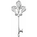 Ladies Natural Diamond Fleur-de-lis Key Pendant (I2, G-H) — Sterling Silver