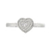 Ladies 0.10Ct Round Diamond Sterling Silver Ladies Ring White Heart Shape Cluster Halo Engagement Promise Ring For Her