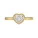 10K Yellow Gold Heart Diamond Ring For Women 0.10Ct Round Diamond Heart Ring