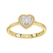 10K Yellow Gold Heart Diamond Ring For Women 0.10Ct Round Diamond Heart Ring