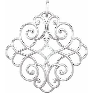 Ladies Natural Diamond Pendant (I2, G-H) — Sterling Silver