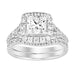 LADIES SEMI MOUNT BRIDAL SET 1.00CT ROUND DIAMOND 14K WHITE GOLD