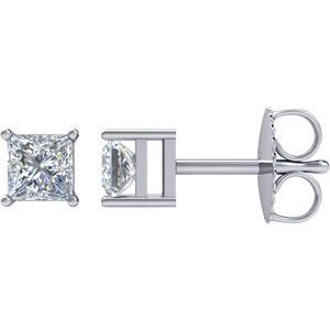 Ladies Natural Diamond Earrings (Si2-Si3, G-H) — Platinum