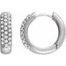 Ladies Natural Diamond Hoop Earrings (I1, H+) — 14K White Gold