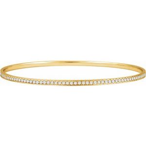 Ladies Natural Diamond Bangle Bracelet (I2, H+) — 14K Yellow Gold