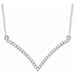 Ladies Natural Diamond V Necklace (I2, H+) — 14K White Gold