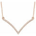 Ladies Natural Diamond V Necklace (I2, H+) — 14K Rose Gold
