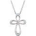 Ladies Natural Diamond Cross Necklace (I2, H+) — Sterling Silver