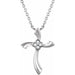 Ladies Natural Diamond Cross Necklace (I2, H+) — Sterling Silver