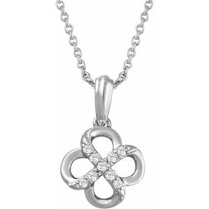 Ladies Natural Diamond Necklace (I2, H+) — Sterling Silver