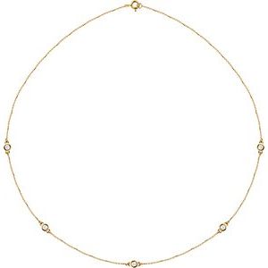 Lab-Grown Diamond Bezel-Set Station Necklace