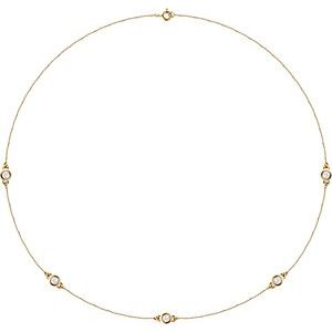 Lab-Grown Diamond Bezel-Set Station Necklace