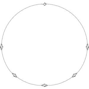 Lab-Grown Diamond Bezel-Set Station Necklace