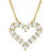 Ladies Natural Diamond Heart Necklace (I1, H+) — 14K Yellow Gold