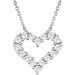 Ladies Natural Diamond Heart Necklace (I1, H+) — 14K White Gold