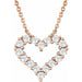 Ladies Natural Diamond Heart Necklace (I1, H+) — 14K Rose Gold