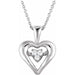 Ladies Mystara® Natural Diamond Heart Necklace (I2, H+) — Sterling Silver