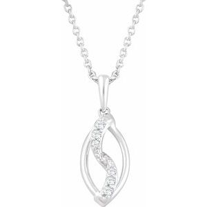 Ladies Natural Diamond Necklace (I2, H+) — Sterling Silver