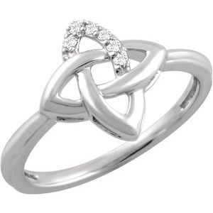 Ladies Natural Diamond Ring (I2, H+) — Sterling Silver