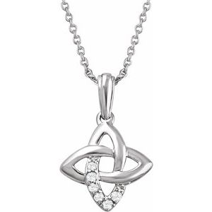 Ladies Natural Diamond Necklace (I2, H+) — Sterling Silver