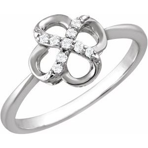 Ladies Natural Diamond Ring (I2, H+) — Sterling Silver
