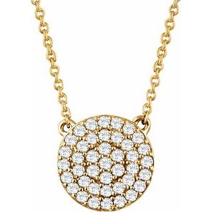 Ladies Natural Diamond Cluster Necklace (I1, H+) — 14K Yellow Gold