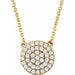 Ladies Natural Diamond Cluster Necklace (I1, H+) — 14K Yellow Gold