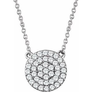 Ladies Natural Diamond Cluster Necklace (I1, H+) — 14K White Gold