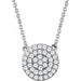 Ladies Natural Diamond Cluster Necklace (I1, H+) — 14K White Gold