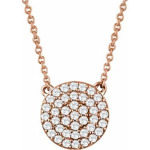 Ladies Natural Diamond Cluster Necklace (I1, H+) — 14K Rose Gold