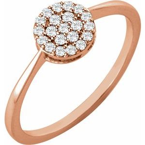 Ladies Natural Diamond Cluster Ring (I1, H+) — 14K Rose Gold