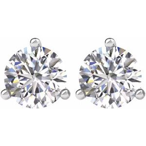 Ladies Natural Diamond Earrings (Si2-Si3, G-H) — Platinum