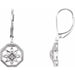 Ladies Natural Diamond Filigree Earrings — 14K White Gold