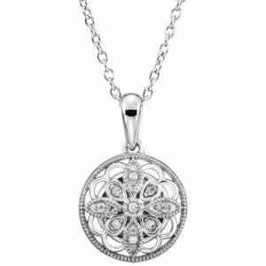Ladies Natural Diamond Necklace (I2, H+) — Sterling Silver
