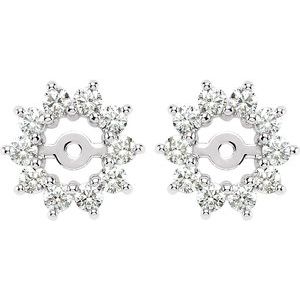 Ladies Diamond Earring Jackets with 3.7mm ID — 14K White Gold