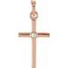 Ladies Natural Diamond Cross Pendant (I1, G-H) — 14K Rose Gold