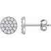 Ladies Natural Diamond Cluster Earrings — 14K White Gold