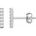 Ladies Natural Diamond Bar Earrings — Platinum