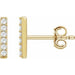 Ladies Natural Diamond Bar Earrings — 14K Yellow Gold