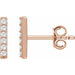 Ladies Natural Diamond Bar Earrings — 14K Rose Gold